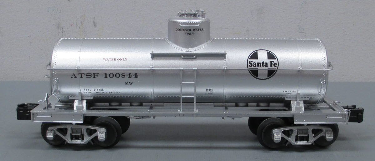 Lionel 6-27409 O Santa Fe 8000 Gallon Water Tank Car #100844