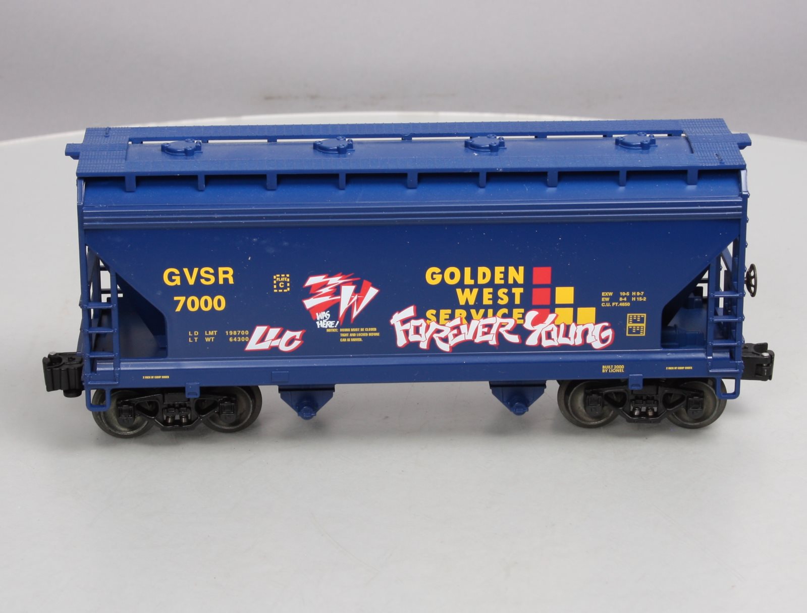 Lionel 6-17014 O Gauge Golden West Graffiti Covered 2-Bay Hopper #7000 LN/Box
