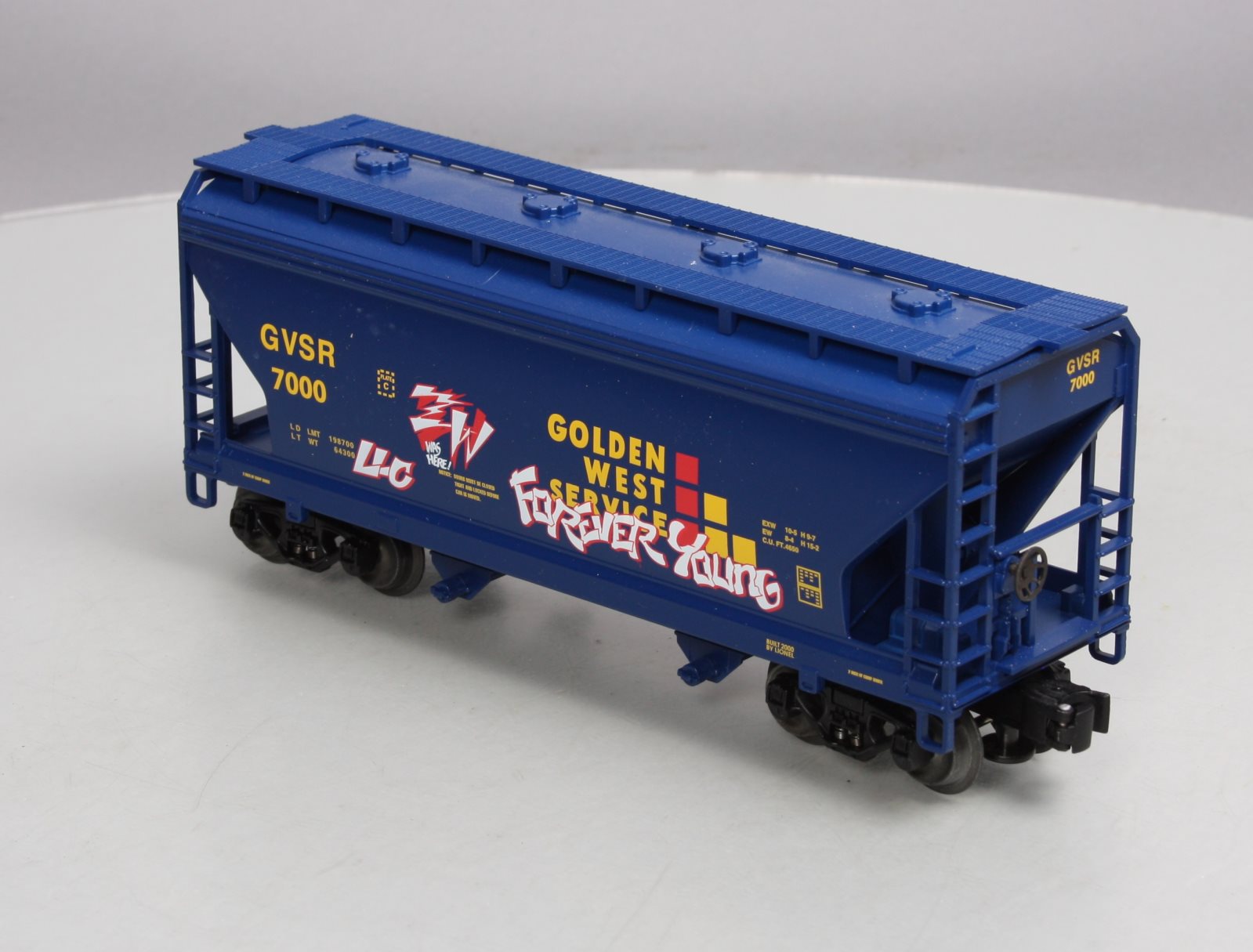 Lionel 6-17014 O Gauge Golden West Graffiti Covered 2-Bay Hopper #7000 LN/Box