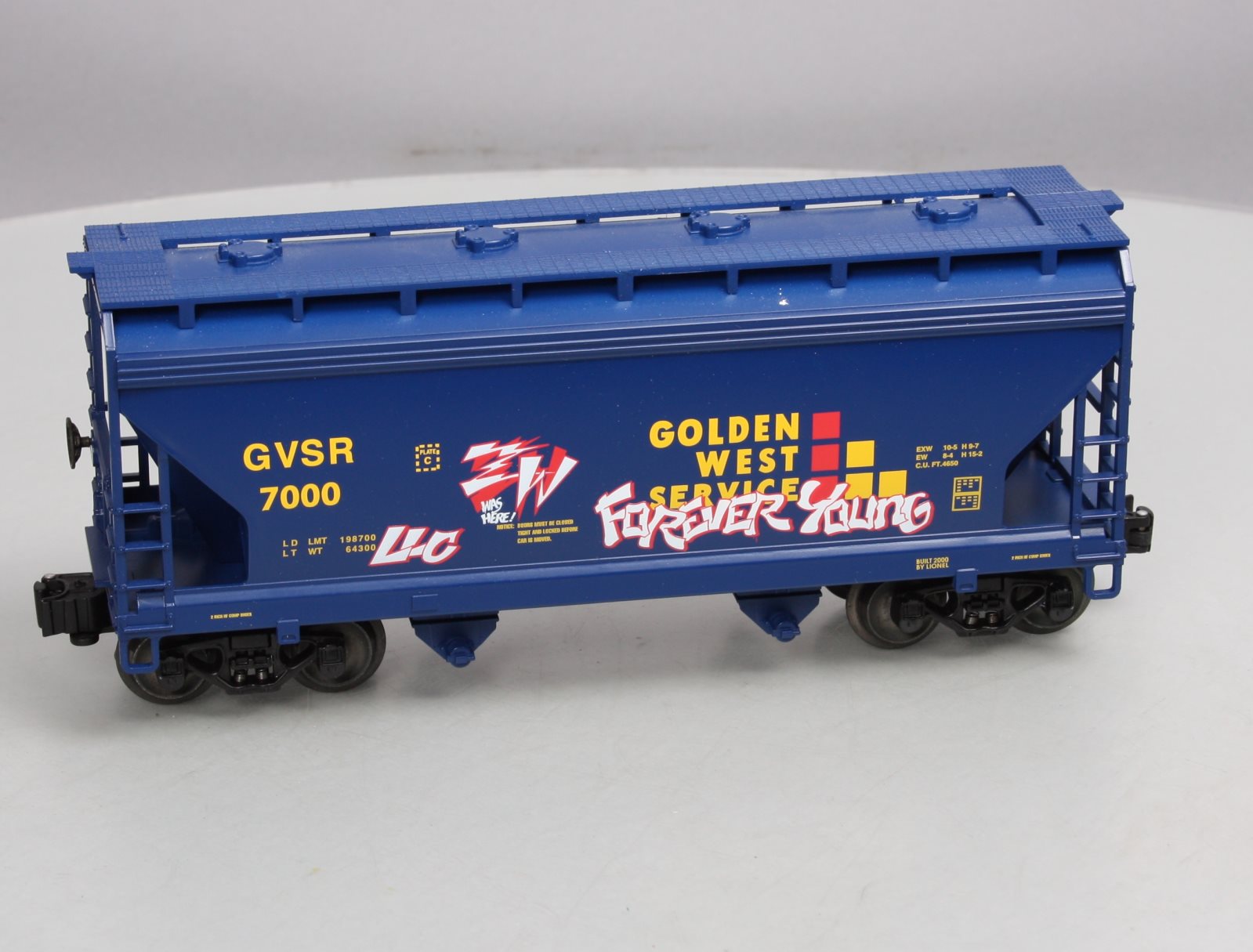 Lionel 6-17014 O Gauge Golden West Graffiti Covered 2-Bay Hopper #7000 LN/Box