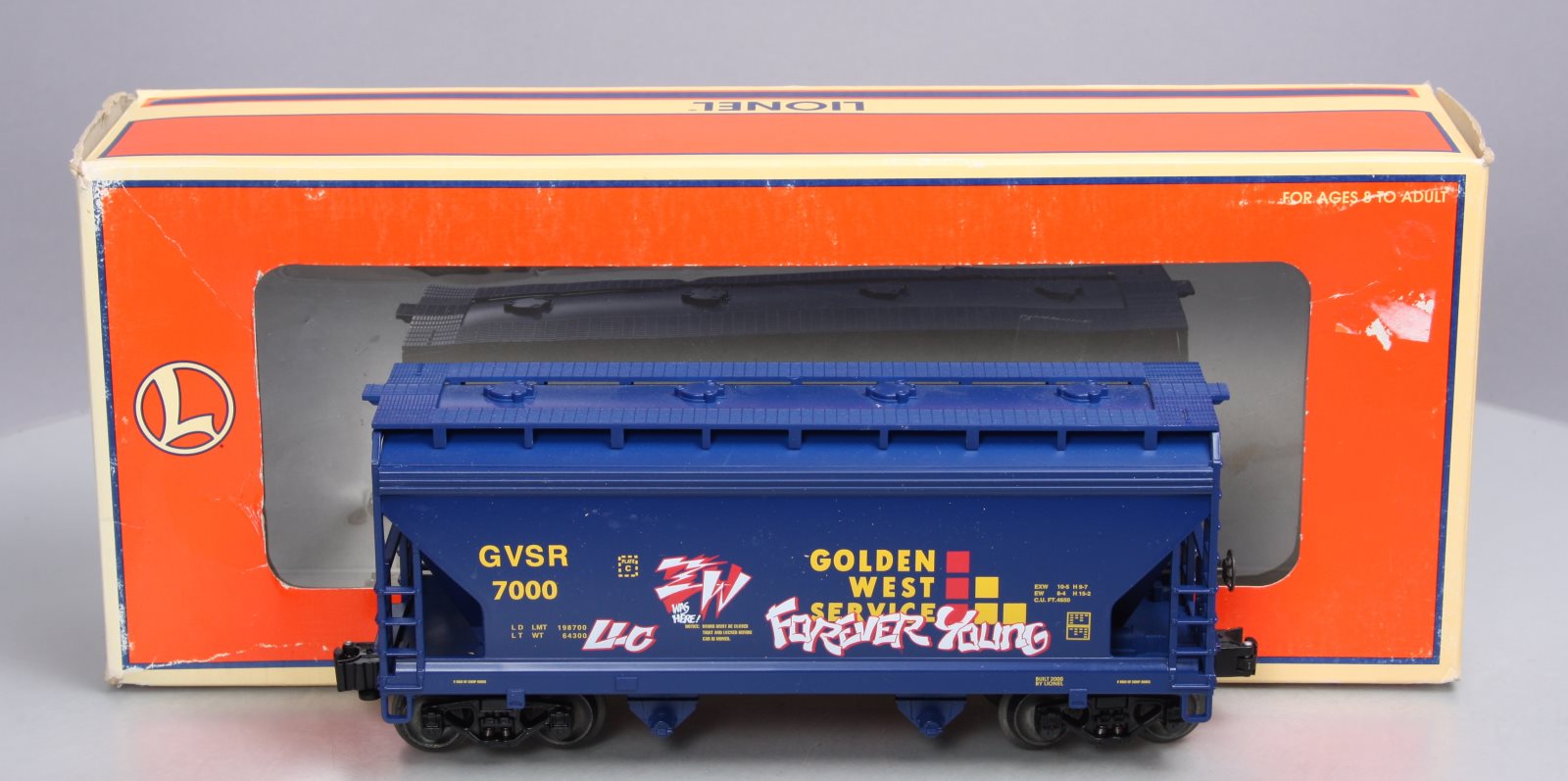 Lionel 6-17014 O Gauge Golden West Graffiti Covered 2-Bay Hopper #7000 LN/Box