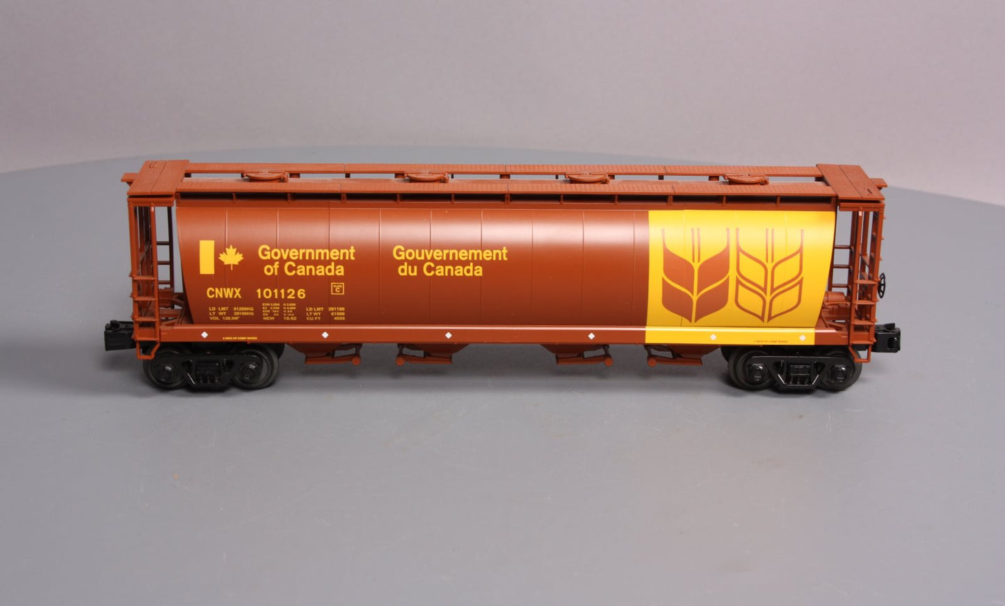 MTH 30-75310 O Canadian Wheat 4-Bay Cylindrical Hopper #101126 NIB