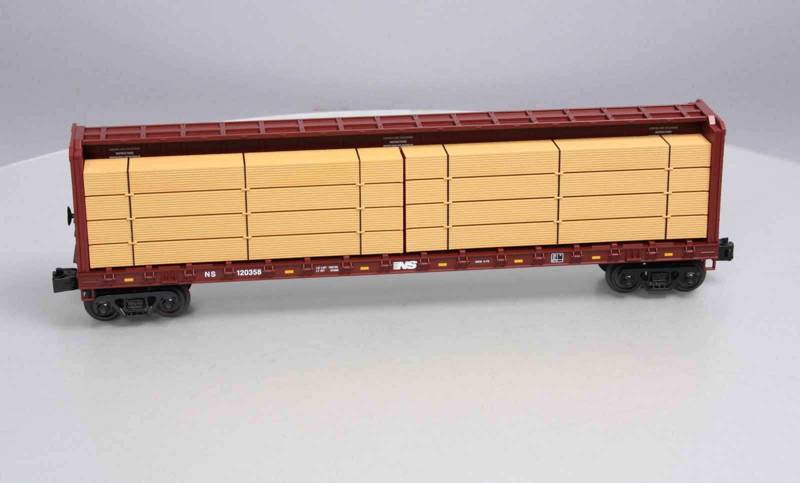 MTH 30-76326 Norfolk Southern Center I-Beam Flat Car V2