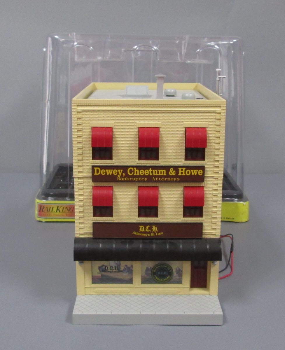 MTH 30-90154 O Dewey, Cheetum and Howe 3-Story City Factory w/Blinking Sign NIB
