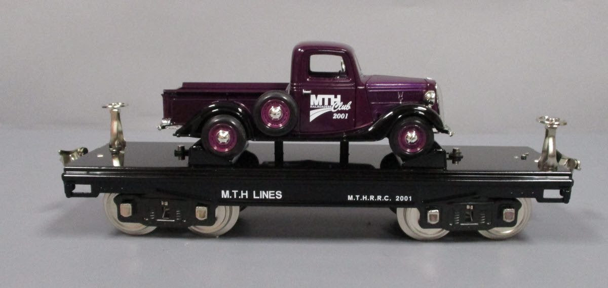 MTH 10-1163 Standard Gauge MTHRRC 200 Series Flatcar with Purple Pick-Up Truck LN/Box