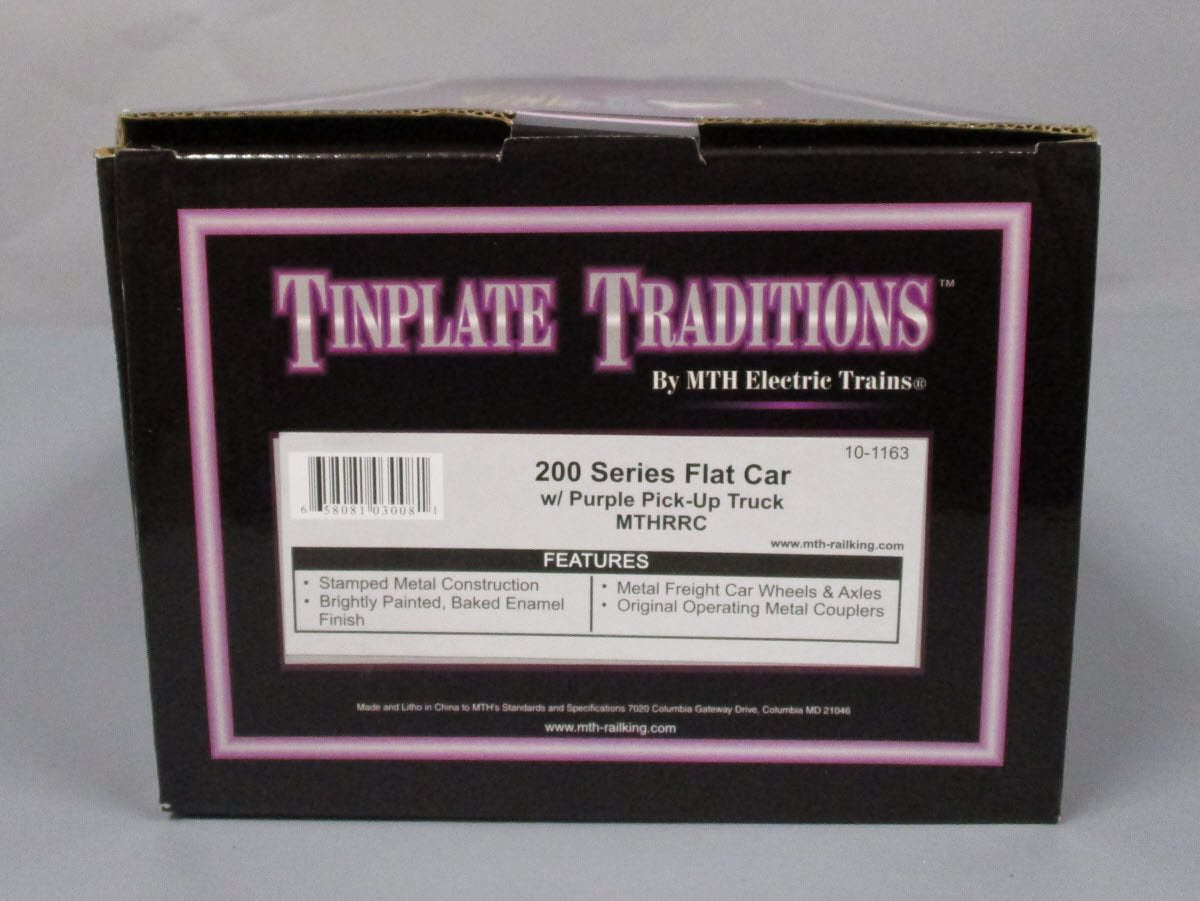 MTH 10-1163 Standard Gauge MTHRRC 200 Series Flatcar with Purple Pick-Up Truck LN/Box