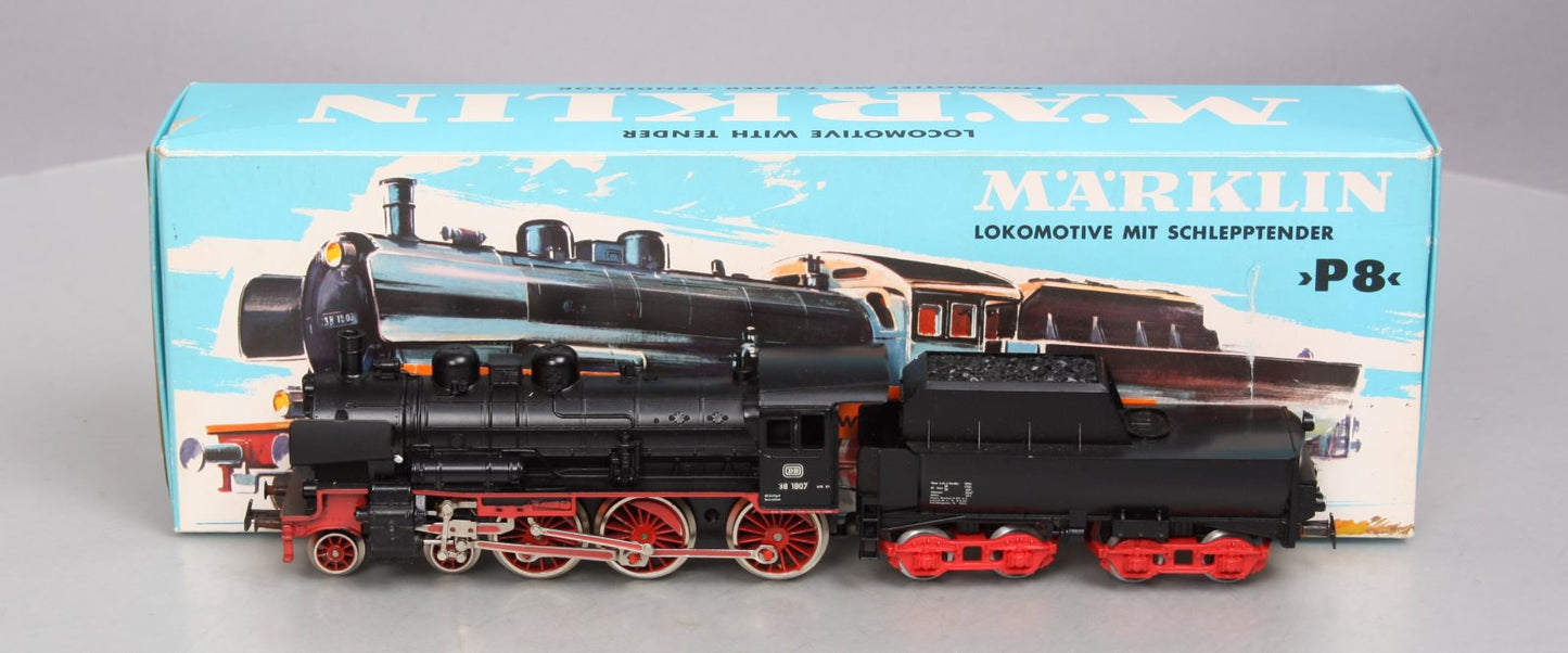 Marklin 8398 HO Scale German Railroad (DB) 4-6-0 Steam Locomotive 38-1807 EX/Box
