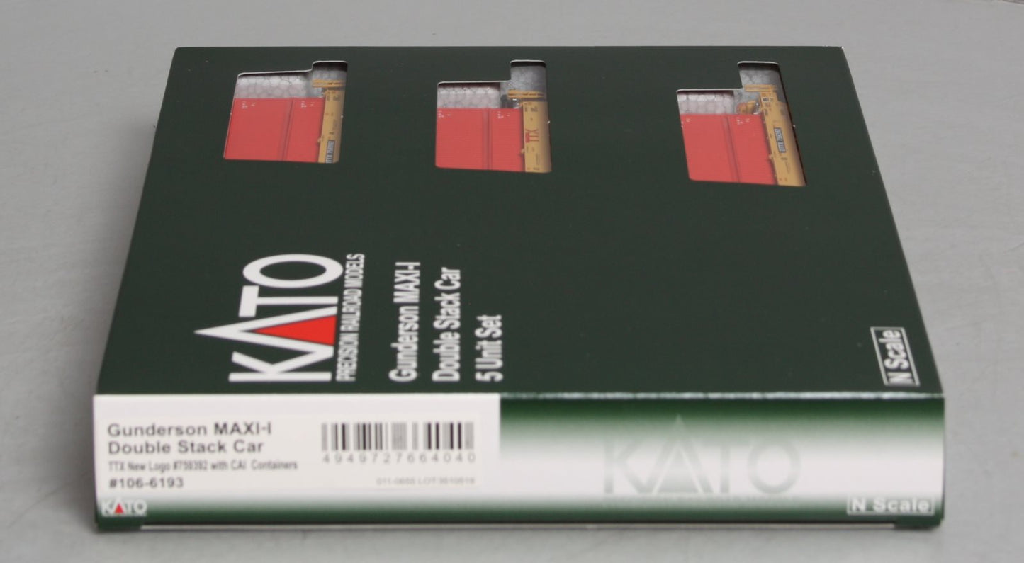 Kato 106-6193 N Scale TTX Gunderson MAXI-I Double Stack Car New Logo #759392