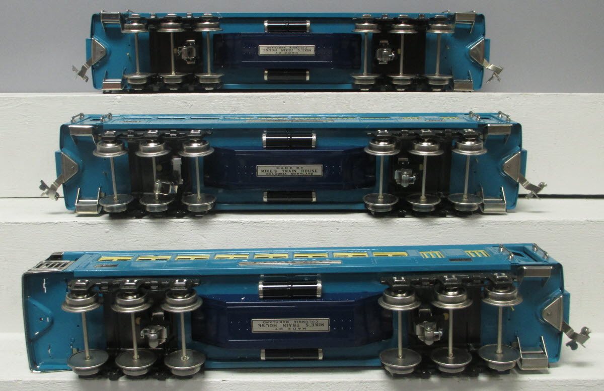 MTH 11-40040 Std.Gauge Two Tone Blue Comet Nickel Trim Passenger Set (Set of 3) MT/Box