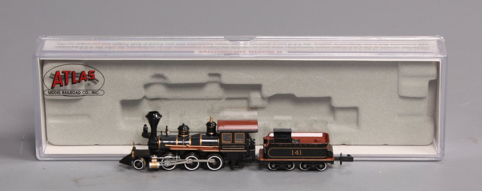 Atlas 41601 N Scale NY, LE&W 2-6-0 Mogul Steam Engine and Tender EX/Box