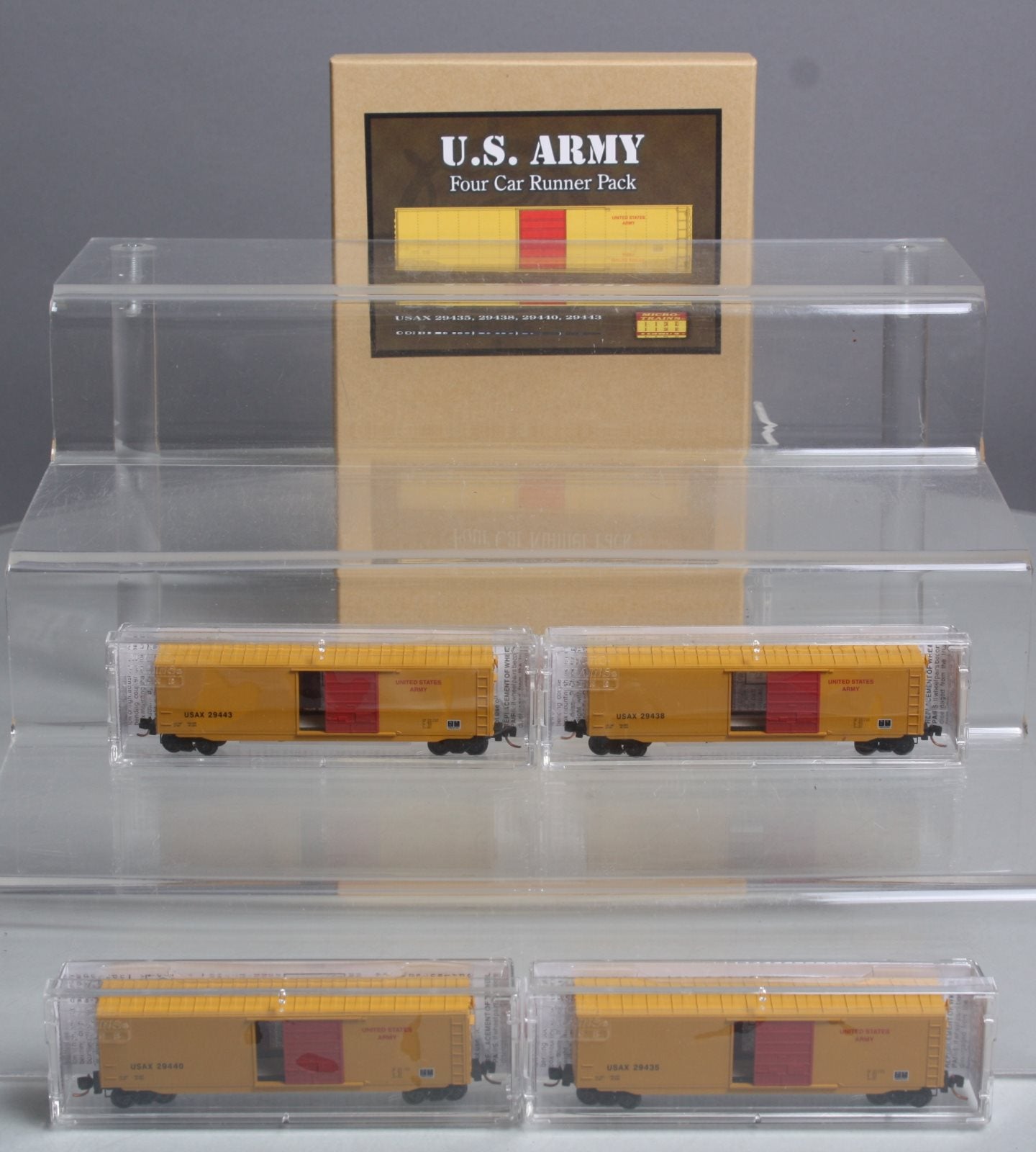 Micro-Trains 99300019 N USAX 50' Single Door Boxcar w/o Roof Walk Runner Pack LN/Box