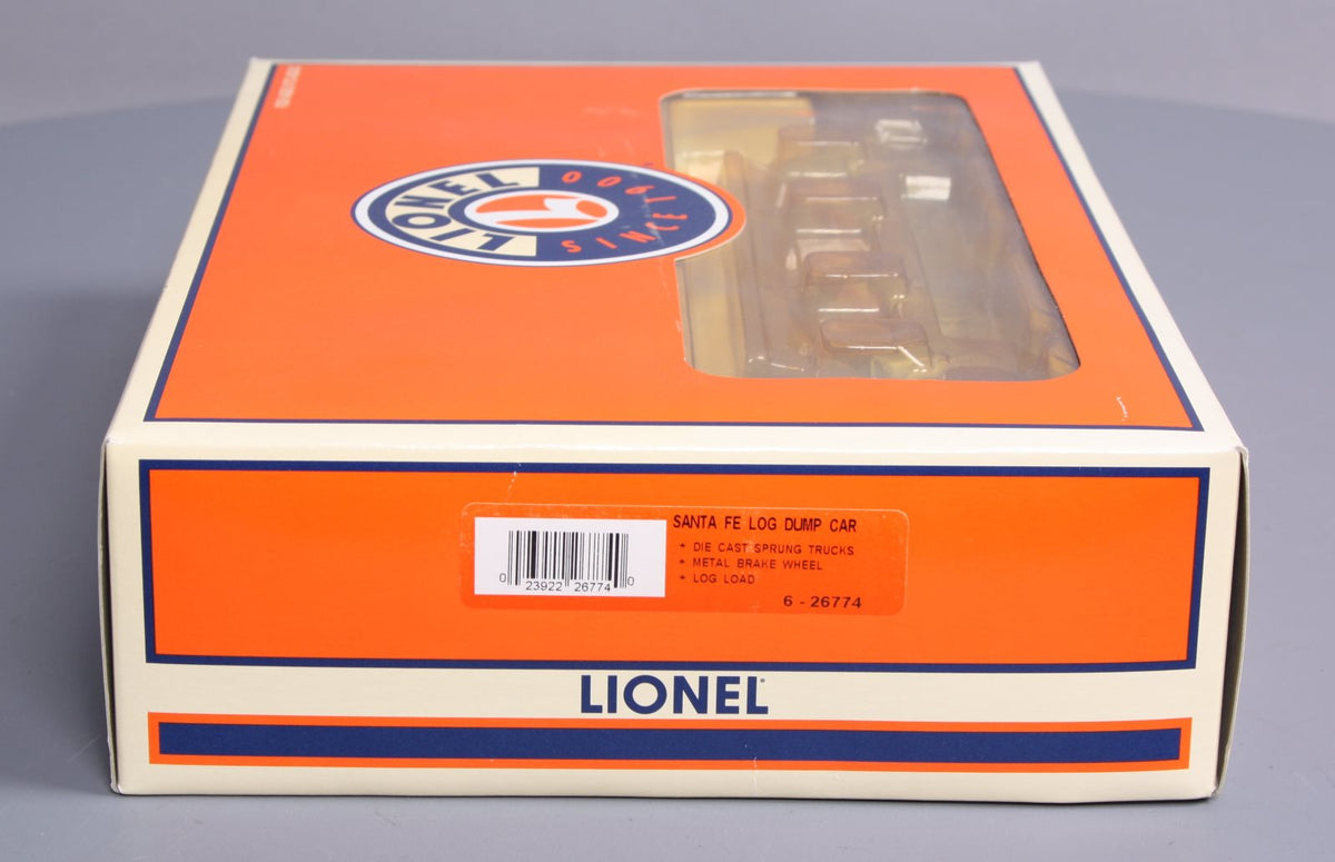 Lionel 6-26774 O Gauge Santa Fe Log Dump Car LN/Box