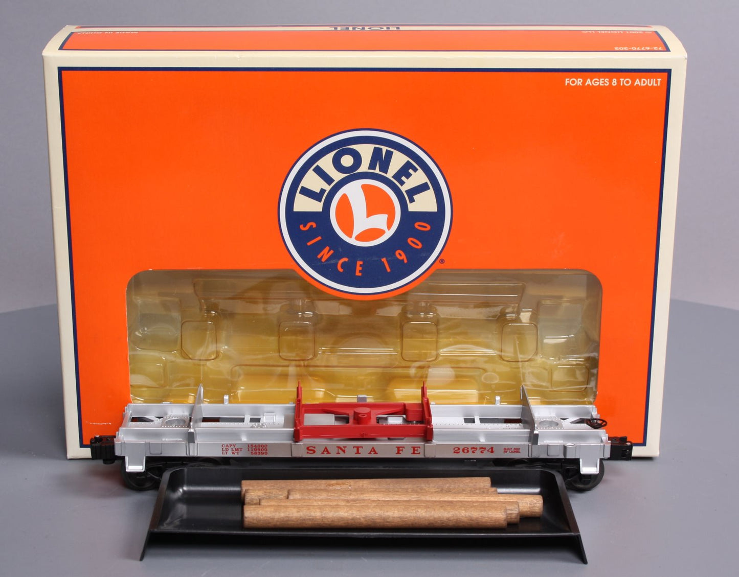 Lionel 6-26774 O Gauge Santa Fe Log Dump Car LN/Box
