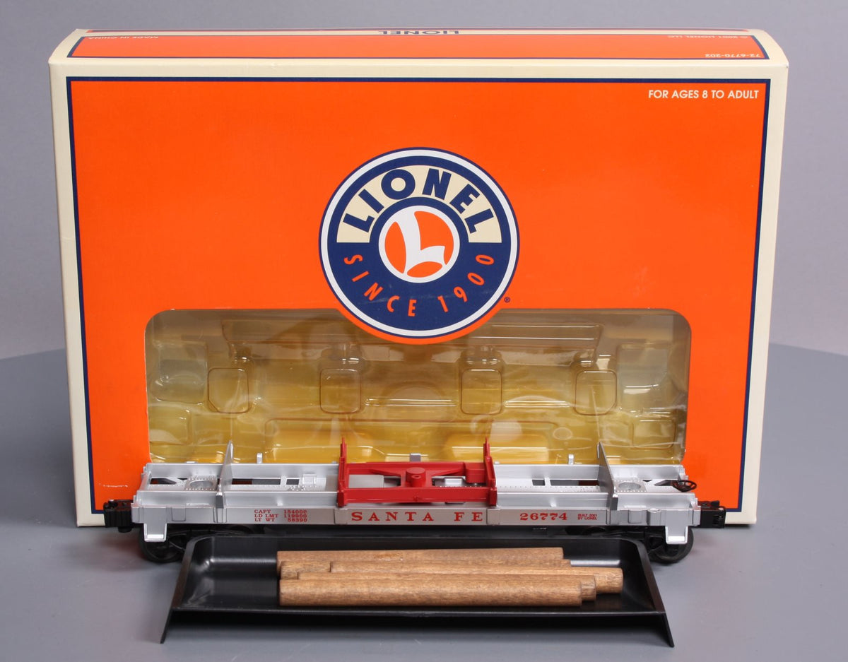 Lionel 6-26774 O Gauge Santa Fe Log Dump Car LN/Box