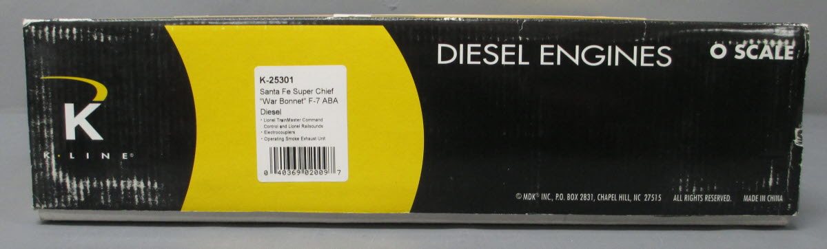 K-Line K25301 O Santa Fe ABA Diesel Loco Set w/TMCC #302 LN/Box