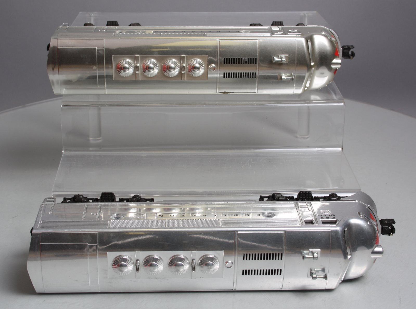 Lionel 6-8054 O Burlington F-3 AA Chrome Diesel Locomotives #8054/#8055 EX/Box