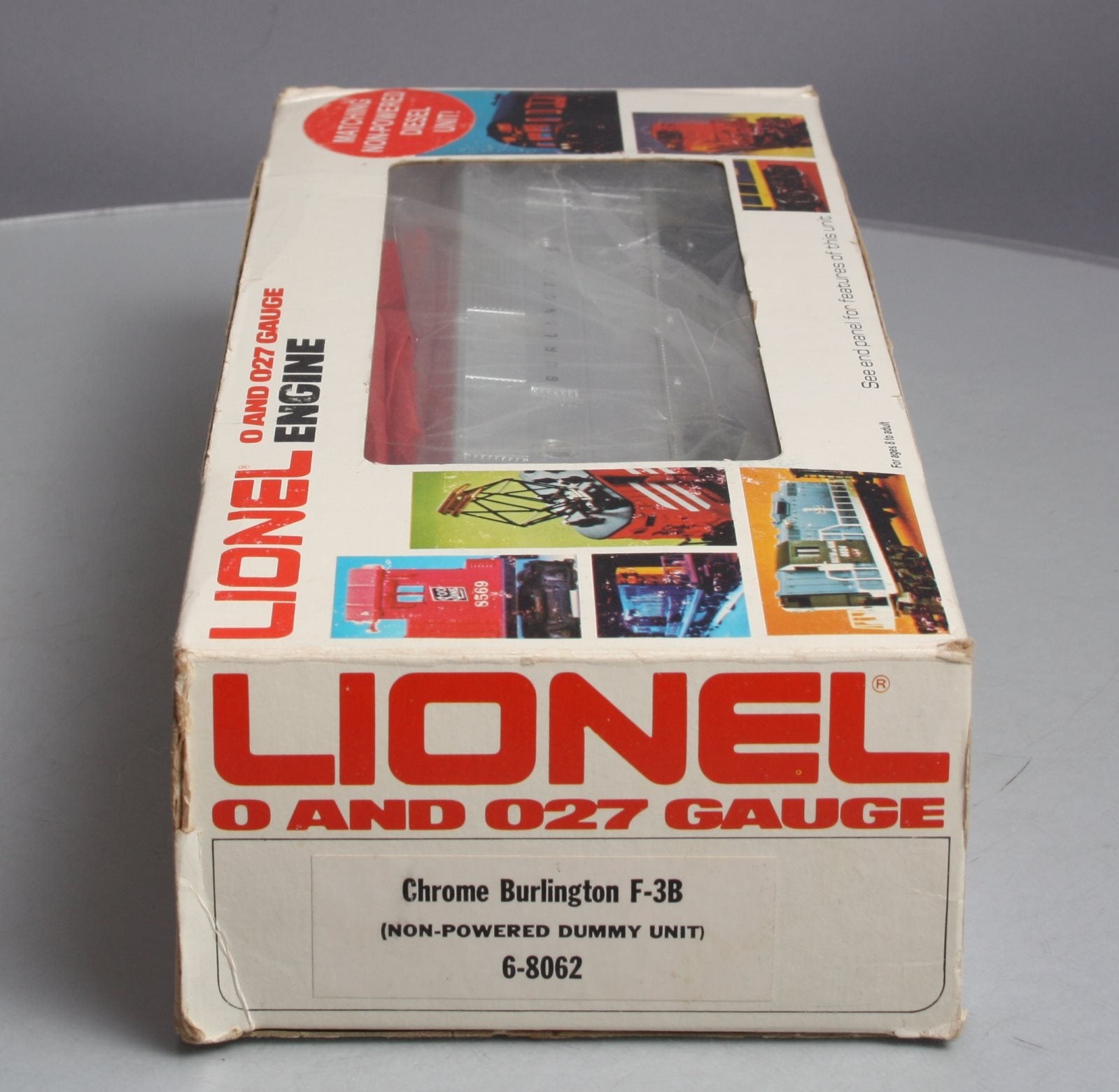 Lionel 6-8062 O Burlington F-3 B-Unit Chrome Non-Powered Diesel Locomotive #8062 VG/Box
