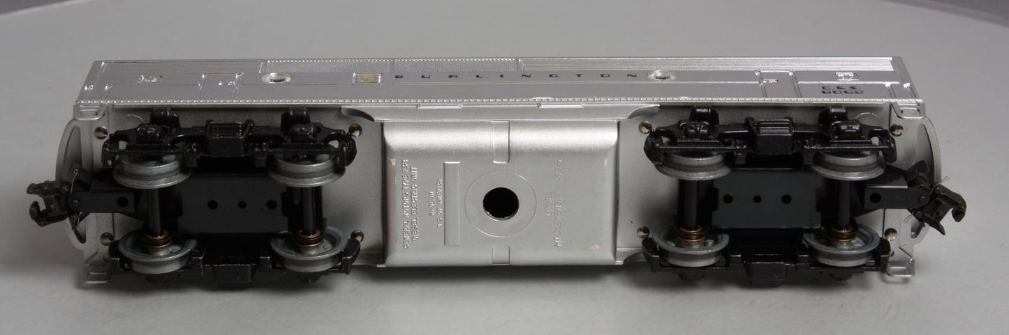 Lionel 6-8062 O Burlington F-3 B-Unit Chrome Non-Powered Diesel Locomotive #8062 VG/Box