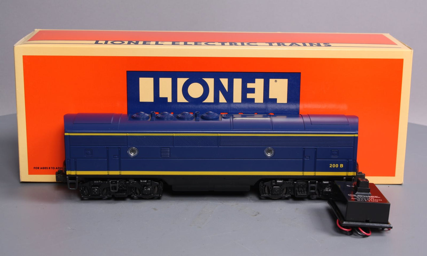 Lionel 6-18122 O Santa Fe F3 Blue/Yellow Non-Powered Diesel B-Unit #200B w/RS II LN/Box