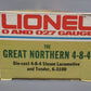 Lionel 6-3100 O Gauge Great Northern 4-8-4 Steam Locomotive & Tender LN/Box