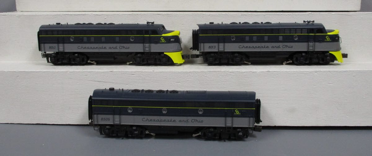 K-Line K2515IC O Gauge Chesapeake & Ohio F7 ABA Powered Diesel Set #8012/8013 LN/Box