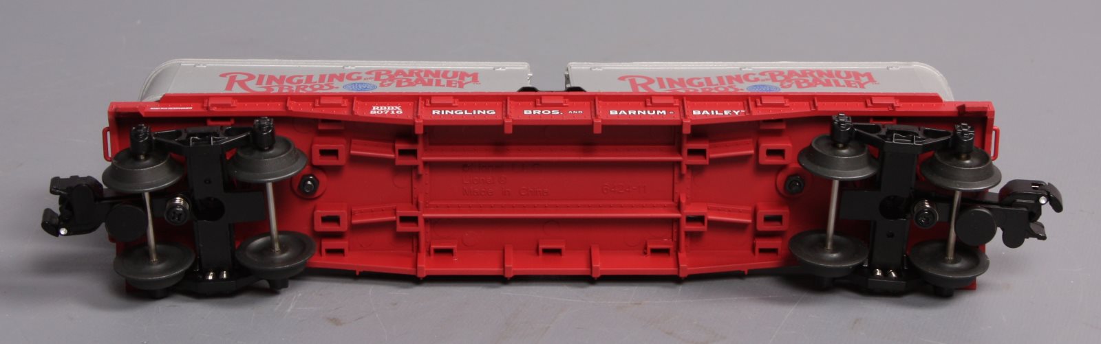 Lionel K-Line 6-21472 Ringling Bros Flatcar #80716 with 2 Trailers LN/Box
