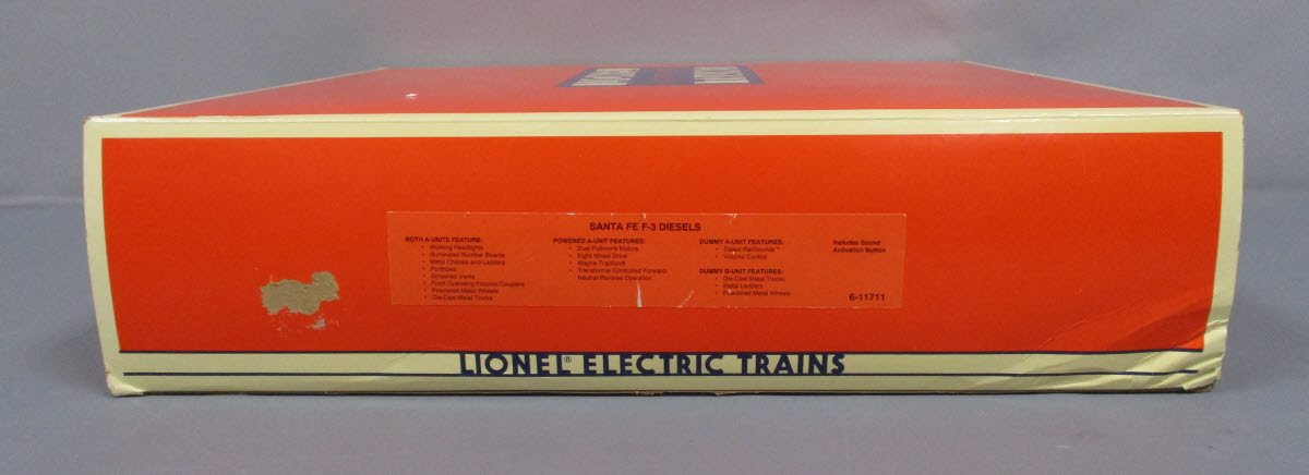Lionel 6-11711 O Gauge Santa Fe F-3 ABA Diesel Locomotive Set #8100 with RS EX/Box