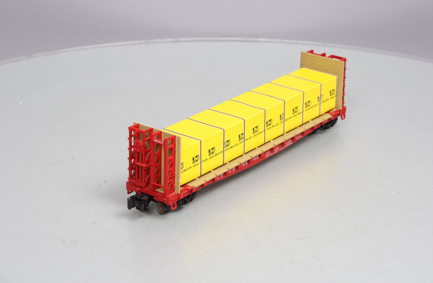 S-Helper 00332 S Gauge ATSF Bulkhead Flatcar w/JM Load #92182 LN/Box