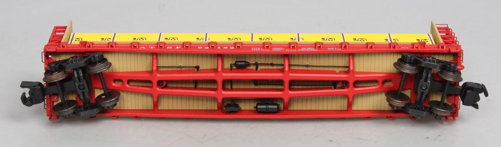 S-Helper 00332 S Gauge ATSF Bulkhead Flatcar w/JM Load #92182 LN/Box