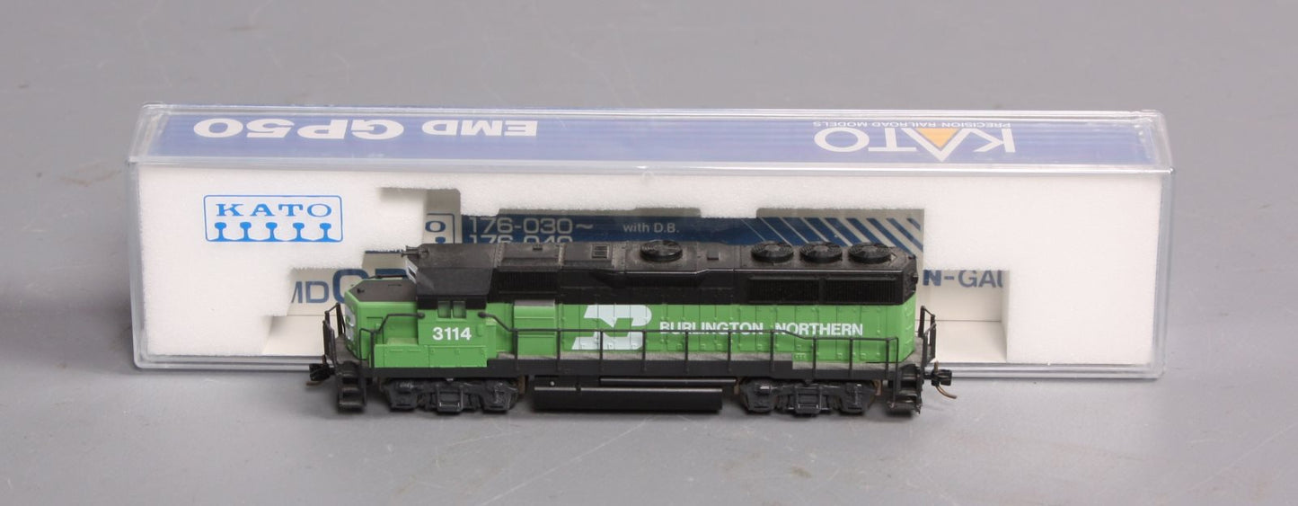 Kato 176-035 N Scale Burlington Northern EMD GP50 Diesel Locomotive #3114 LN/Box