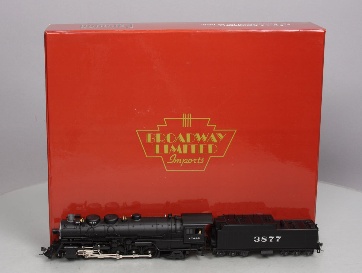 Broadway Limited 81 HO AT&SF 2-10-2 Steam Locomotive #3877 w/DCC & QSI Sound LN/Box