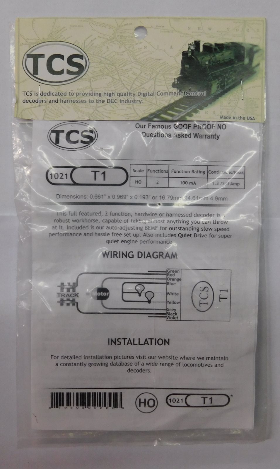 TCS 1021 2 Function 9-Pin BEMF Enabled Harnessed Decoder