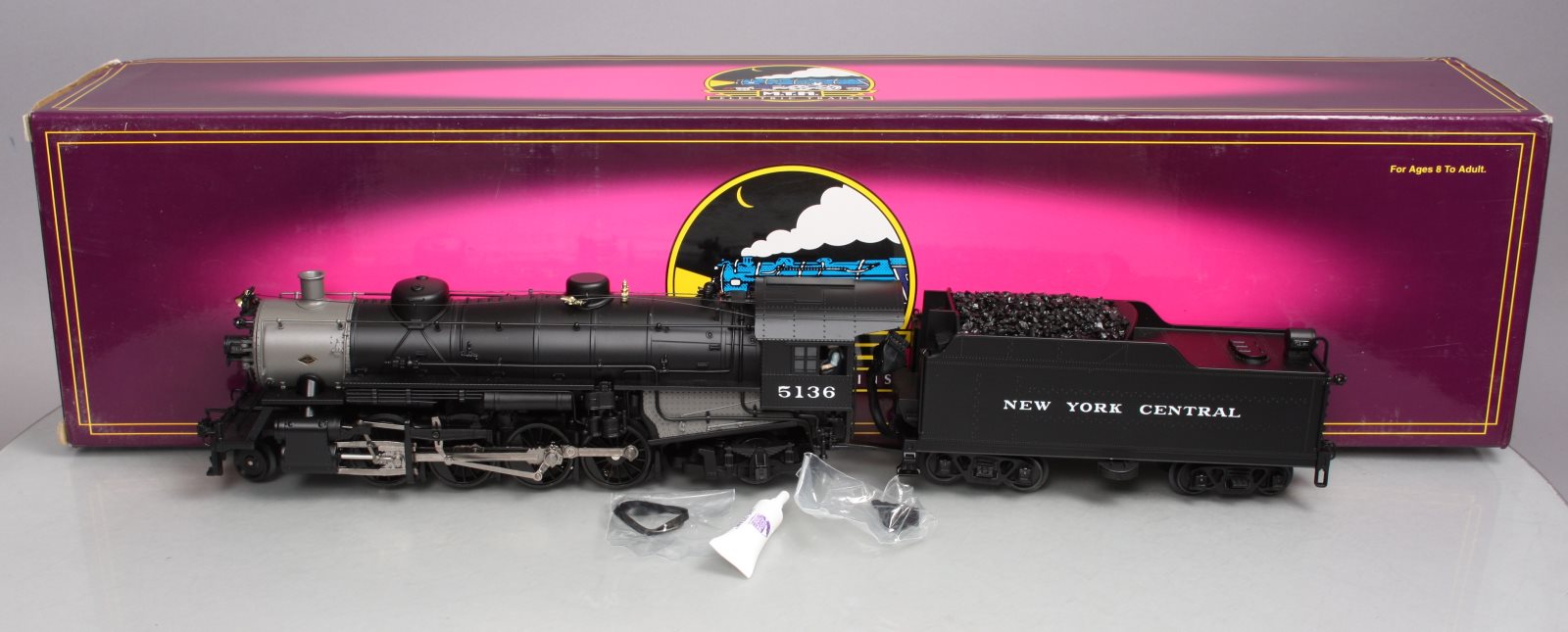 MTH 20-3051-1 O Gauge NYC Mikado Steam Engine & Tender w/PS2 #5136