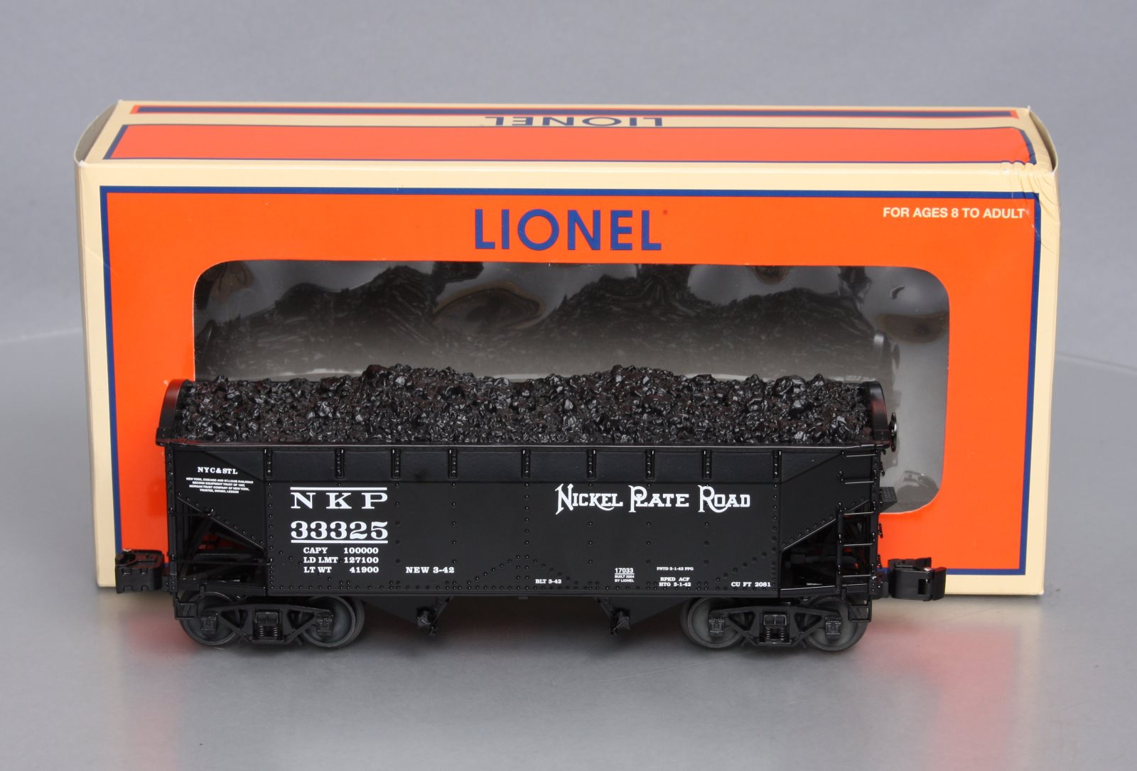 Lionel 6-17033 Nickel Plate Road 50 Ton Offset Coal Hopper #33325 LN/Box