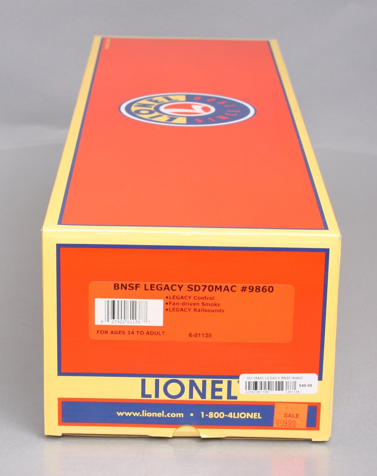 Lionel 6-81138 BTO BNSF Legacy SD70MAC Diesel Locomotive #9860