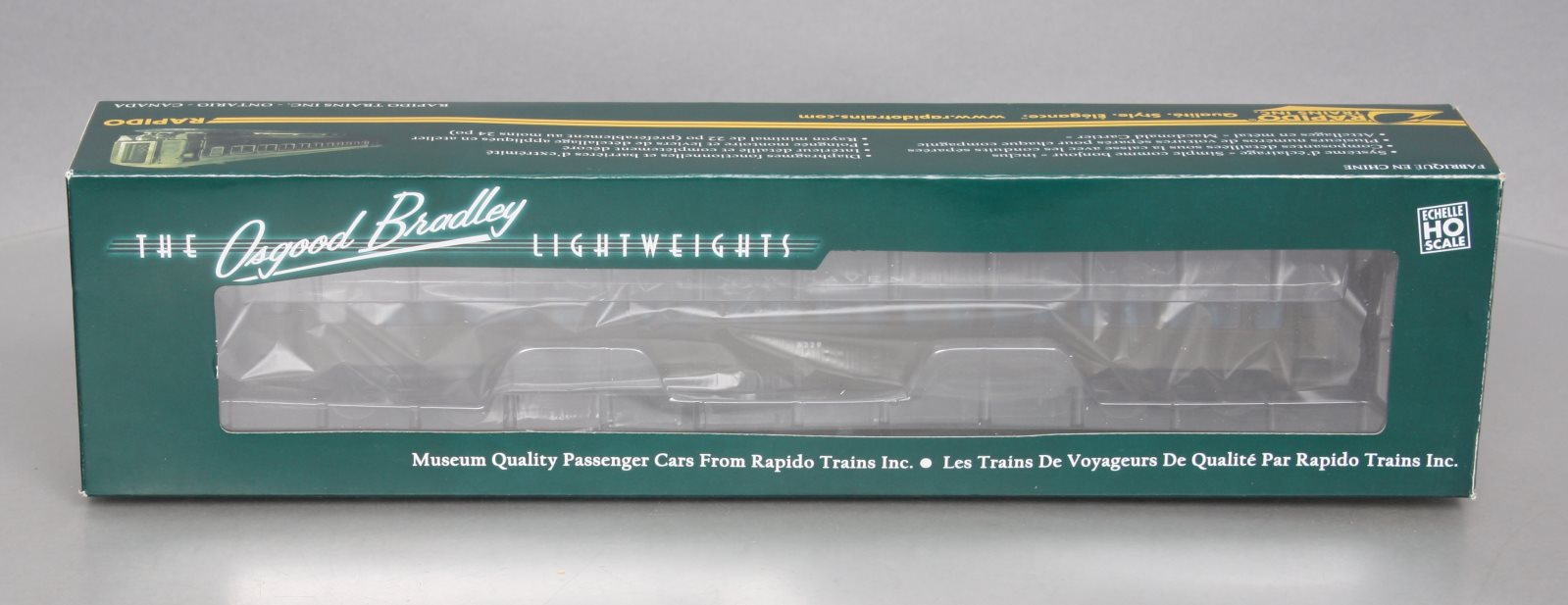 Rapido Trains 109123 HO New Haven 10-Window Coach #8229 (Pullman Green)
