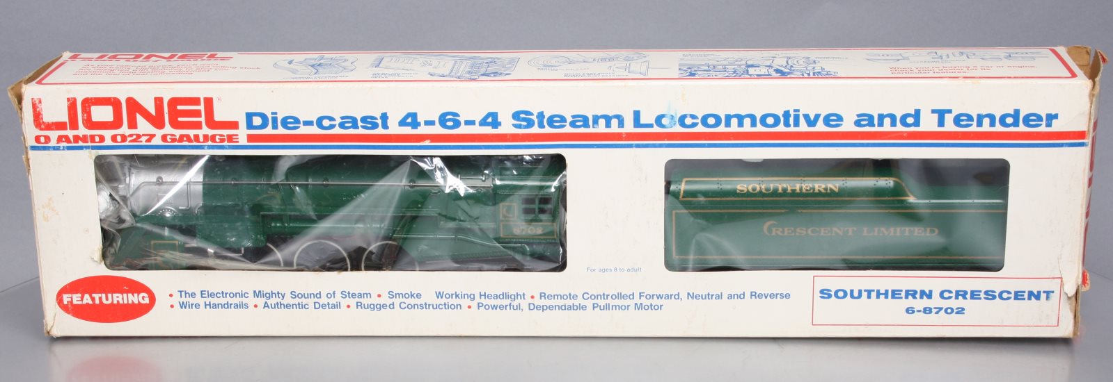 Lionel 6-8702 O Gauge Southern Crescent 4-6-4 Steam Locomotive & Tender #8702 EX/Box
