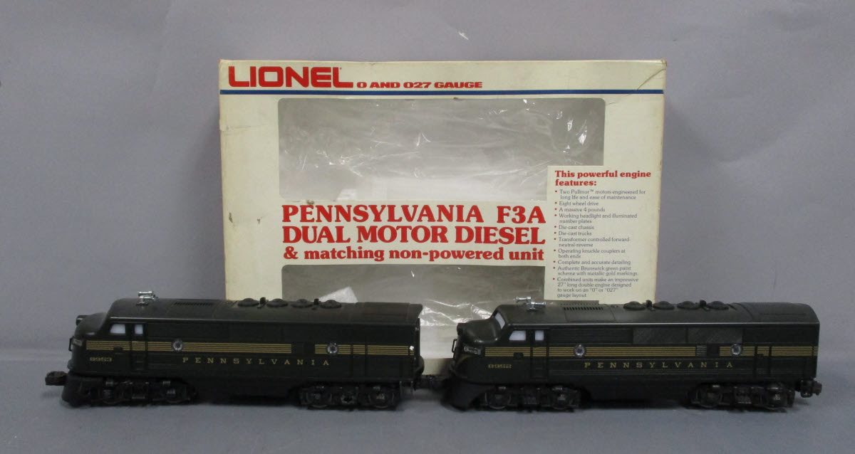Lionel 6-8952 O Gauge Pennsylvania F-3 AA Diesel Locomotive Set LN