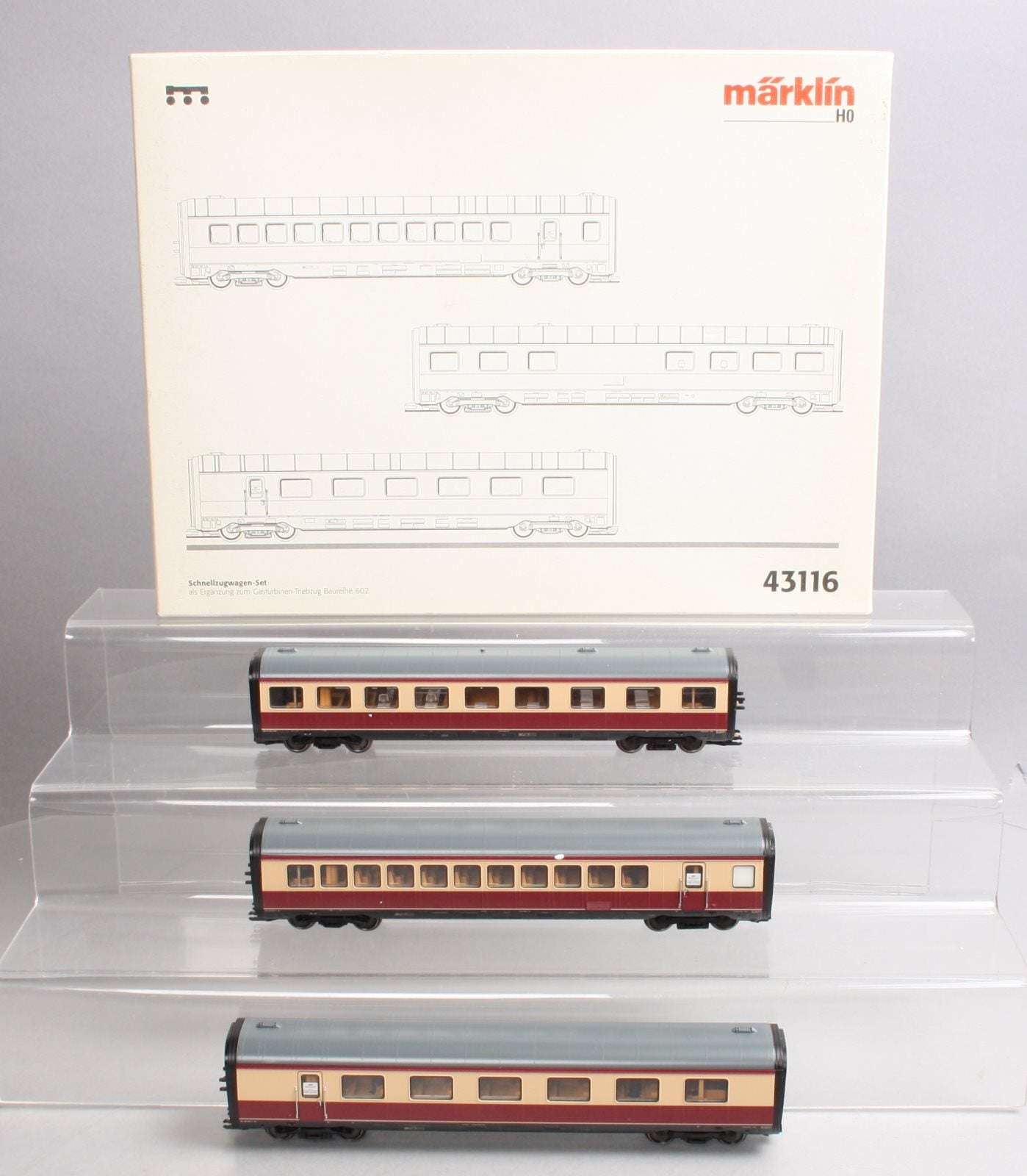 Marklin 43116 HO Express Passenger Car Set LN/Box