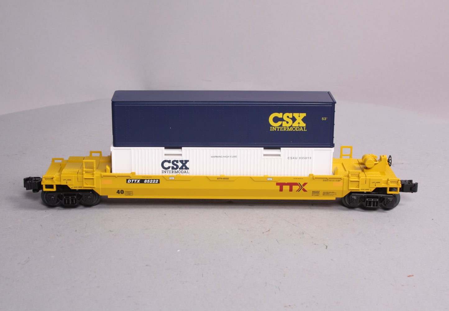 Lionel 6-85222 CSX Maxi-Stack Flat Car #85222 with Containers