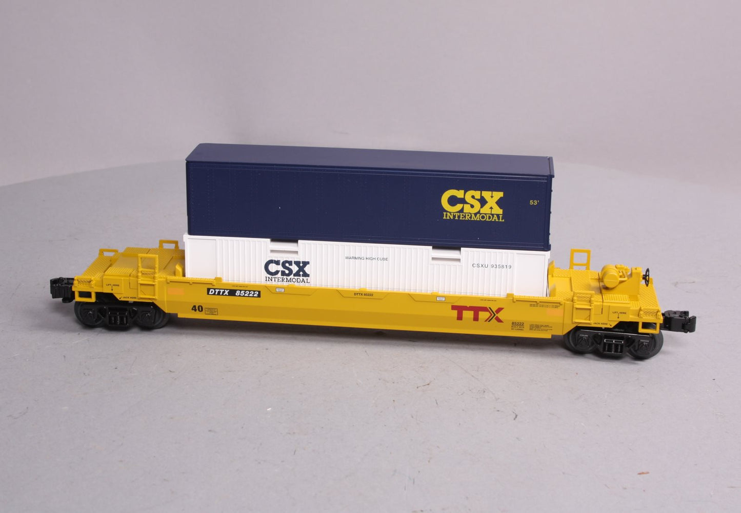 Lionel 6-85222 CSX Maxi-Stack Flat Car #85222 with Containers