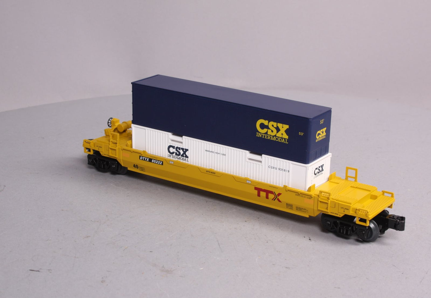 Lionel 6-85222 CSX Maxi-Stack Flat Car #85222 with Containers