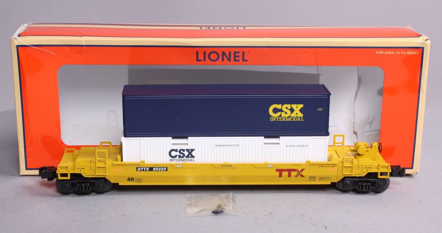 Lionel 6-85222 CSX Maxi-Stack Flat Car #85222 with Containers