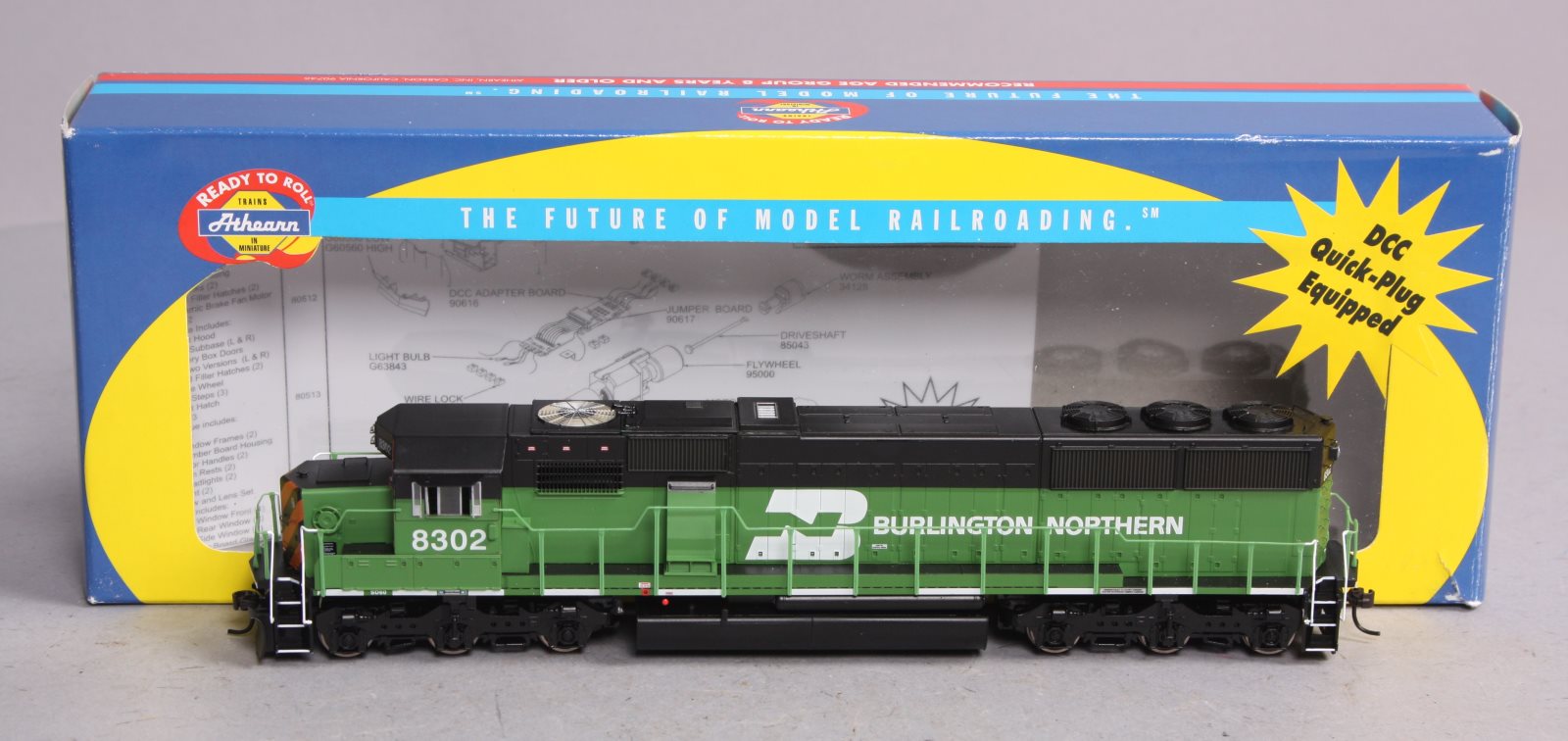 Athearn 91666 HO Scale Burlington Northern SD-60 Diesel Locomotive #8302 LN/Box