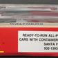 Walthers 932-13933 HO Santa Fe Ready To Run All-Purpose Spine Cars W/Containers