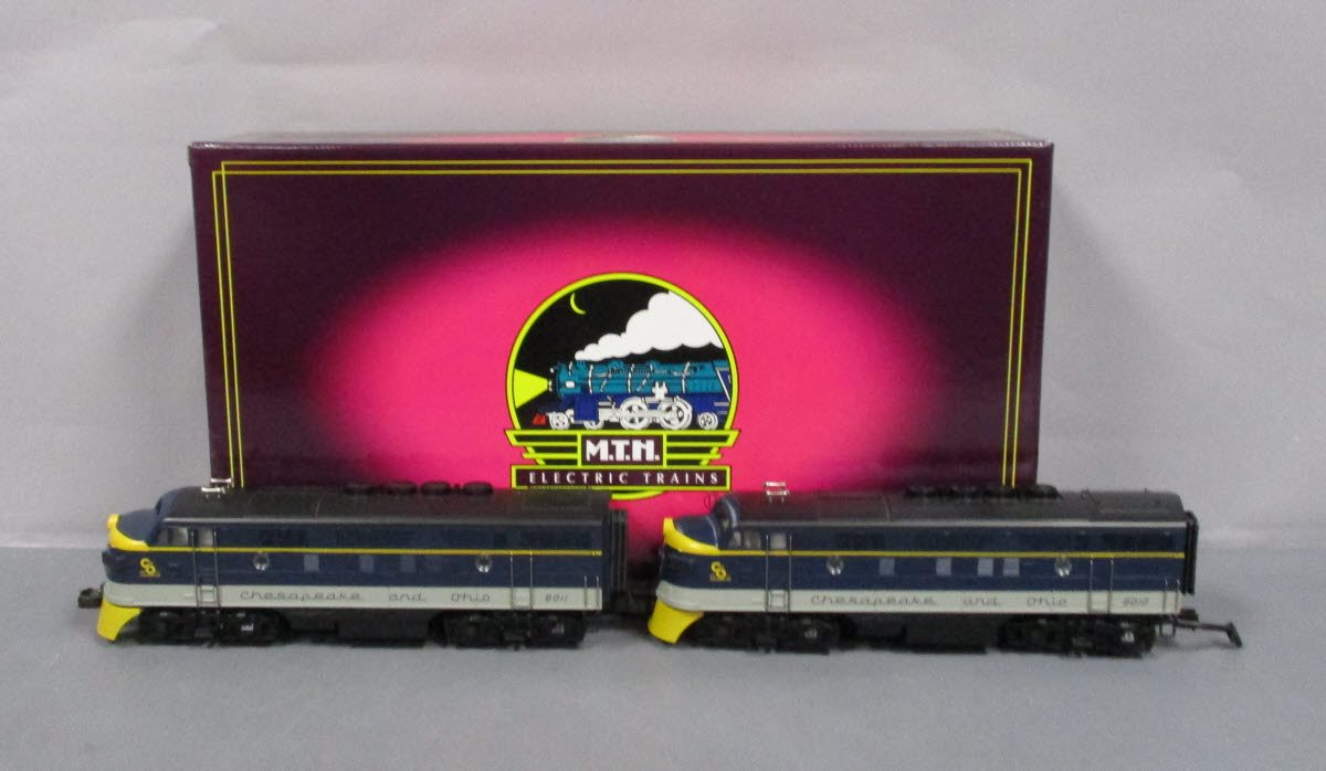 MTH 20-2125-1 O C&O F-3 AA Diesel Engine Set w/PS1 #8010/8011 EX/Box