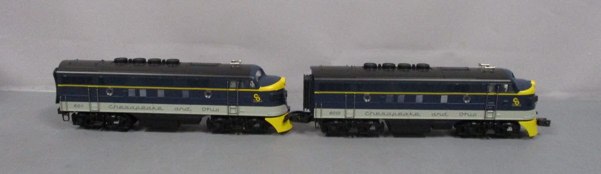 MTH 20-2125-1 O C&O F-3 AA Diesel Engine Set w/PS1 #8010/8011 EX/Box