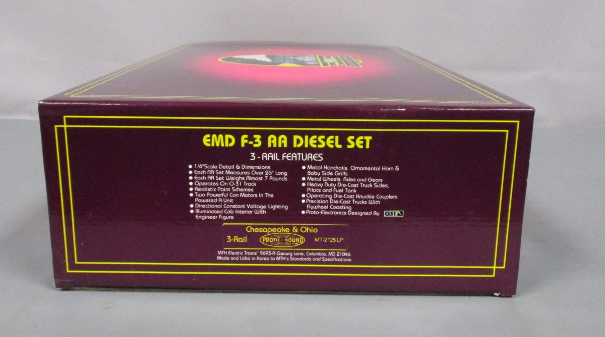 MTH 20-2125-1 O C&O F-3 AA Diesel Engine Set w/PS1 #8010/8011 EX/Box