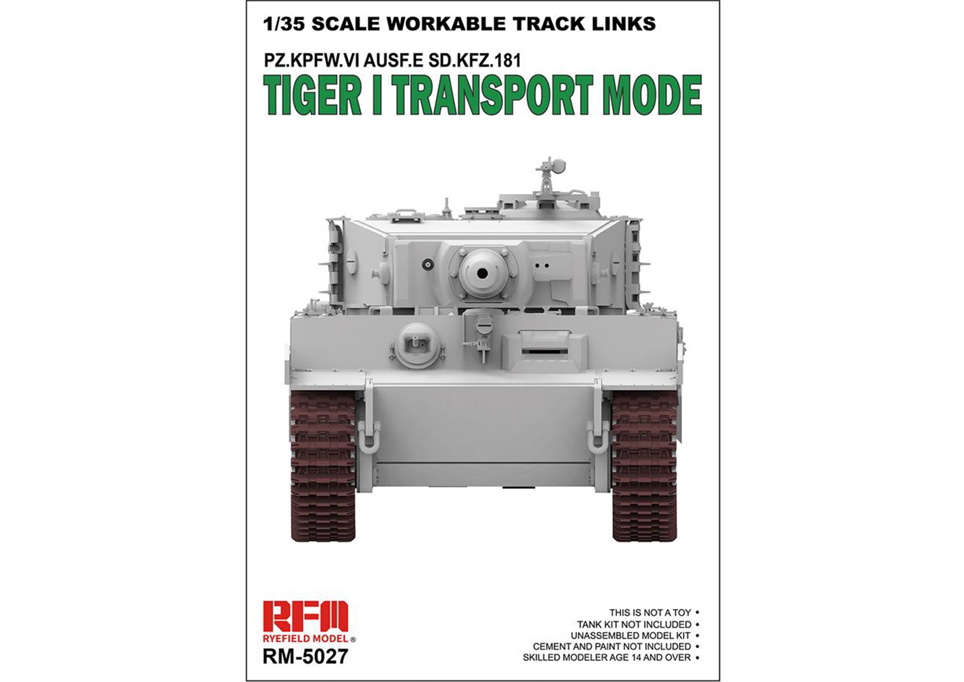 Rye Field Models 5027 1:35 Tiger I Transport Mode Workable Track Links