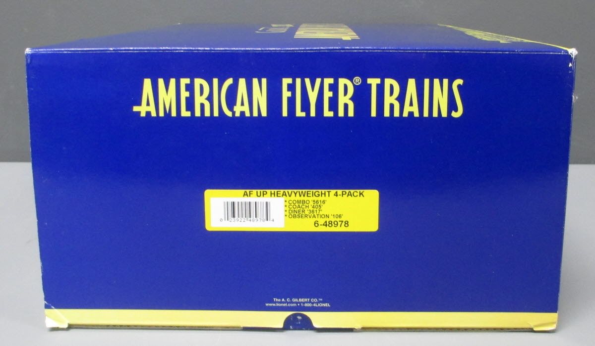 American Flyer 6-48978 S Union Pacific Heavyweight Passenger Car (Set of 4) LN/Box